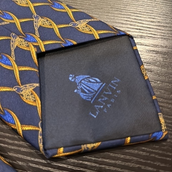 Lanvin Paris Bird Motif Silk Tie - Picture 4 of 7